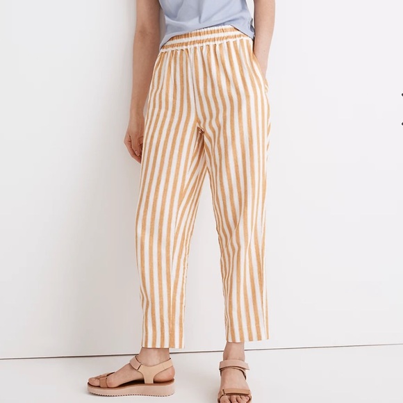 Tapered Huston Pull-On Crop Pants in Stripe